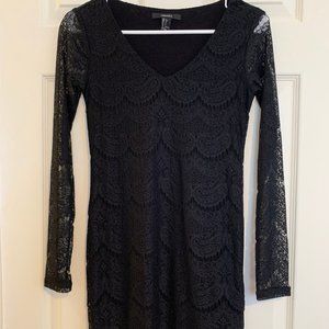 Black Lace dress with scalloped bottom